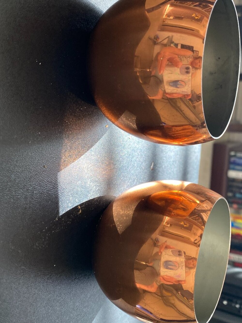 et of two vintage copper Roly Poly cups produced by Coppercraft Guild in Tau